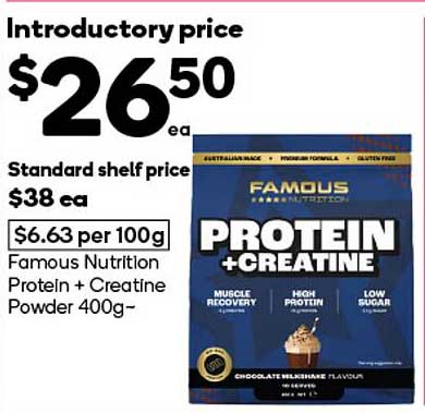 Famous Nutrition Protein + Creatine Powder