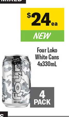 Four Loko White Cans 4 PACK