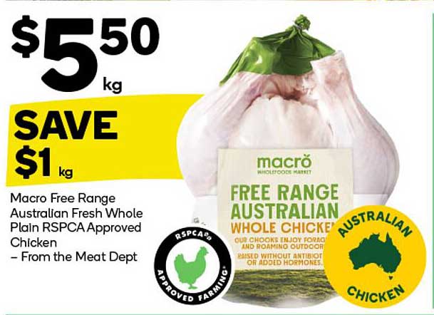 FREE RANGE AUSTRALIAN WHOLE CHICKEN