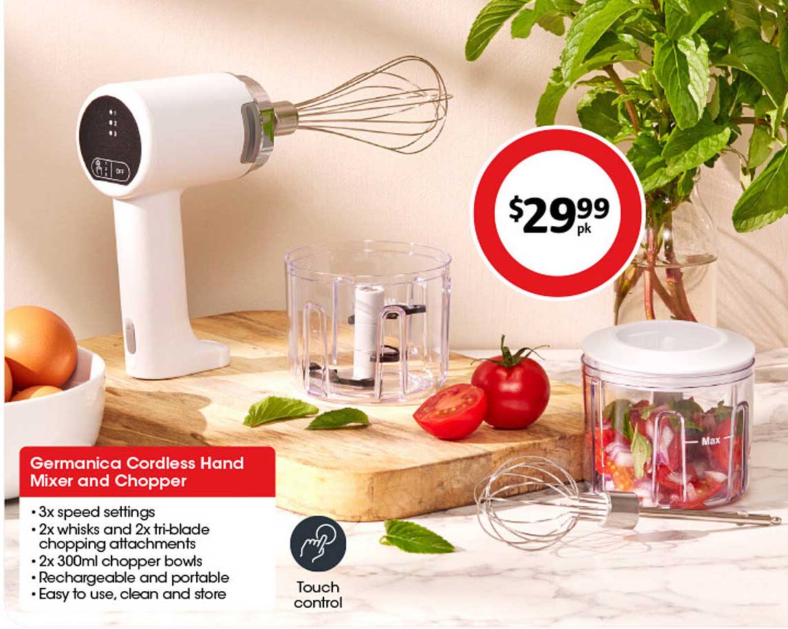 Germanica Cordless Hand Mixer and Chopper