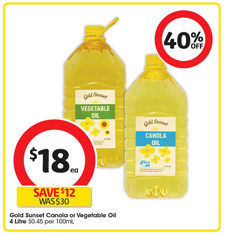 Gold Sunset Canola or Vegetable Oil