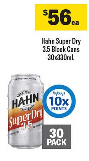 Hahn Super Dry 3.5 Block Cans 30x330mL