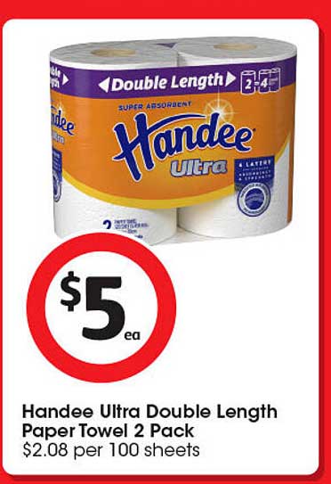 Handee Ultra Double Length Paper Towel 2 Pack