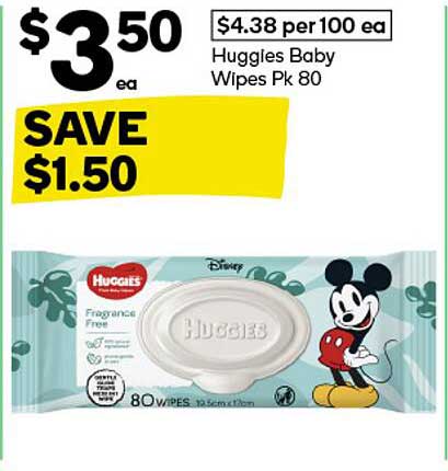 Huggies Baby Wipes Pk 80