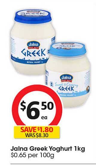 Jalna Greek Yoghurt 1kg