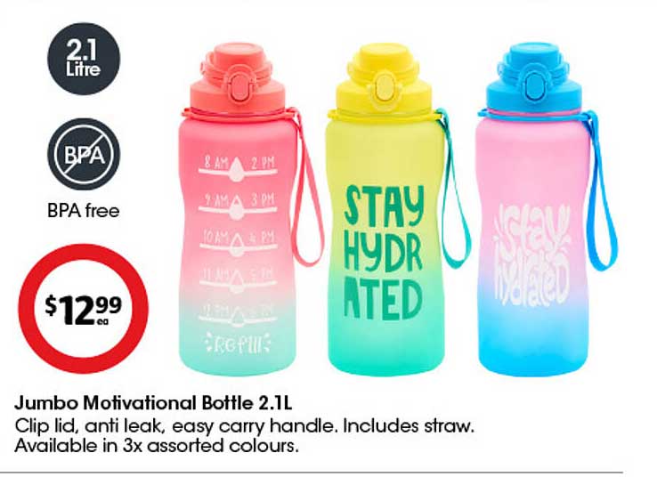 Jumbo Motivational Bottle 2.1L