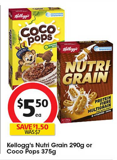 Kellogg's Nutri Grain or Coco Pops