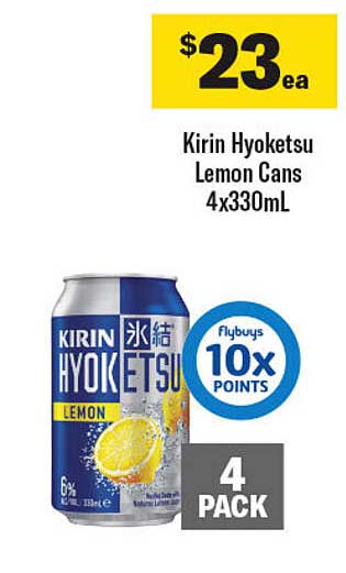 Kirin Hyoketsu Lemon Cans 4 PACK