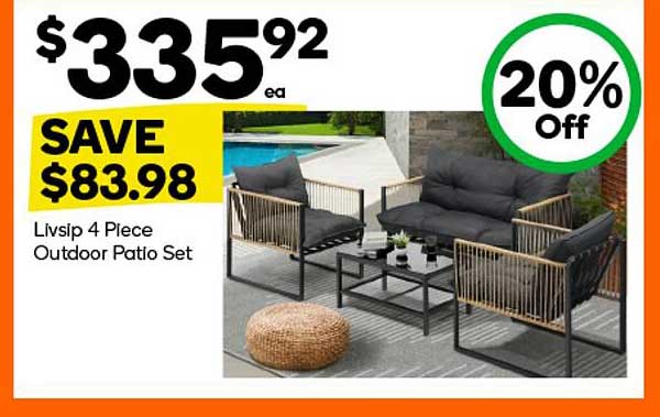 Livsip 4 Piece Outdoor Patio Set