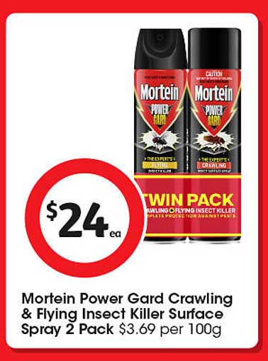 Mortein Power Gard Crawling & Flying Insect Killer Surface Spray 2 Pack