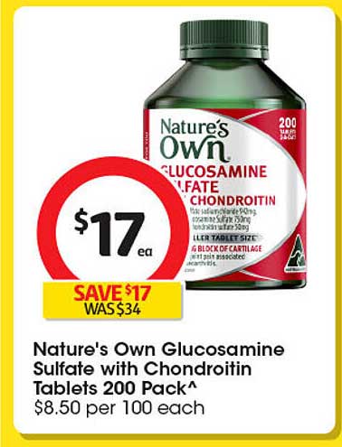 Nature's Own Glucosamine Sulfate with Chondroitin Tablets 200 Pack