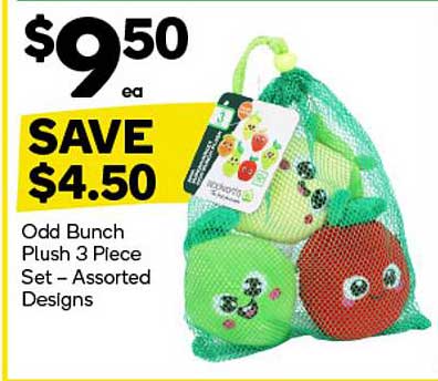 Odd Bunch Plush 3 Piece Set – Assorted Designs