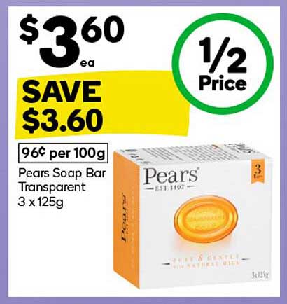 Pears Soap Bar Transparent