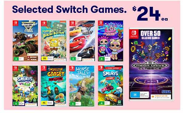 Selected Switch Games.