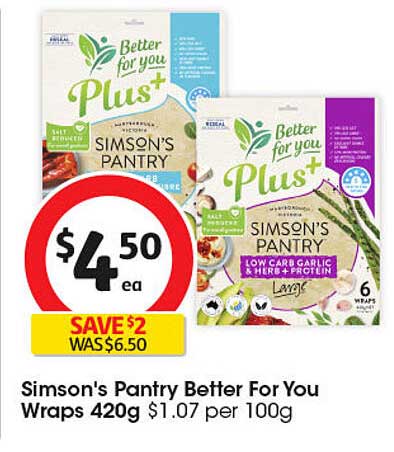 Simson's Pantry Better For You Wraps