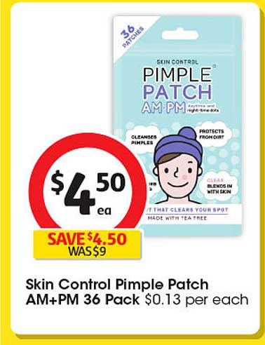 Skin Control Pimple Patch AM+PM 36 Pack