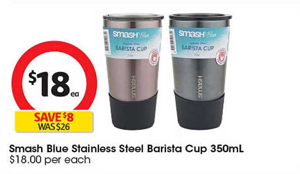 Smash Blue Stainless Steel Barista Cup 350mL