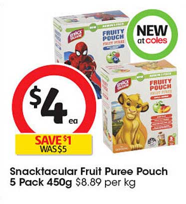 Snacktacular Fruit Puree Pouch 5 Pack