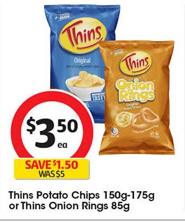 Thins Potato Chips or Thins Onion Rings