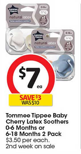 Tommee Tippee Baby Cherry Latex Soothers