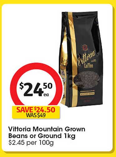 Vittoria Mountain Grown Beans or Ground