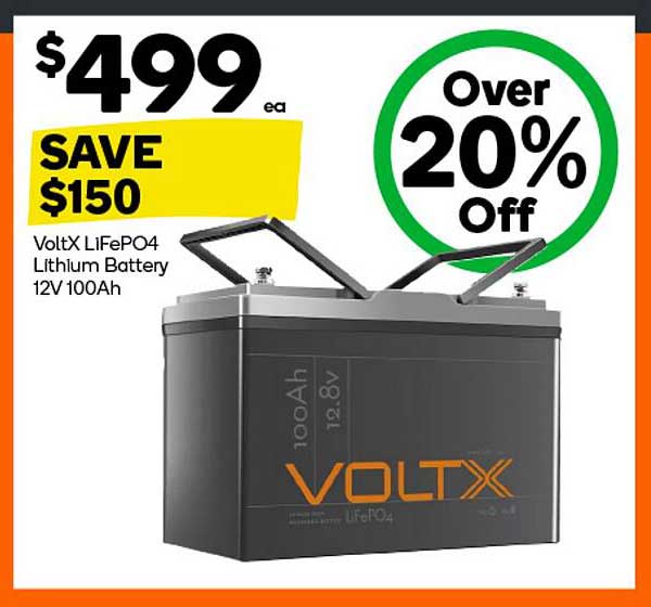 VoltX LiFePO4 Lithium Battery 12V 100Ah