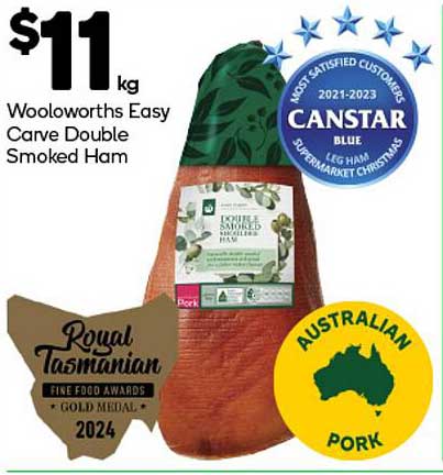 Woolworths Easy Carve Double Smoked Ham