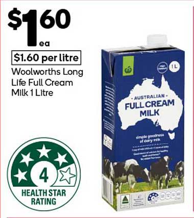 Woolworths Long Life Full Cream Milk