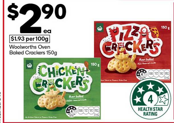 Woolworths Oven Baked Crackers 150g