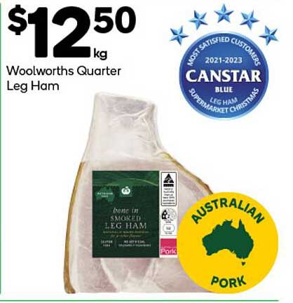 Woolworths Quarter Leg Ham