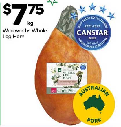 Woolworths Whole Leg Ham