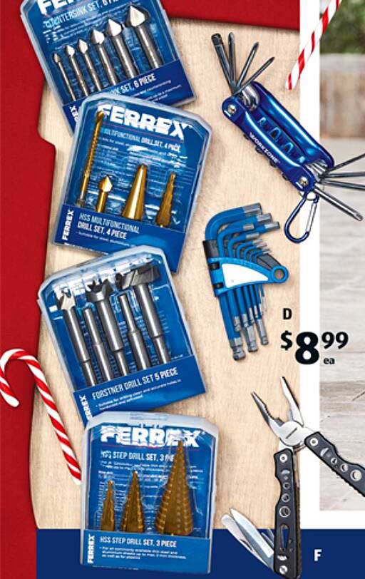 FERREX Forstner Drill Set, 8-Piece