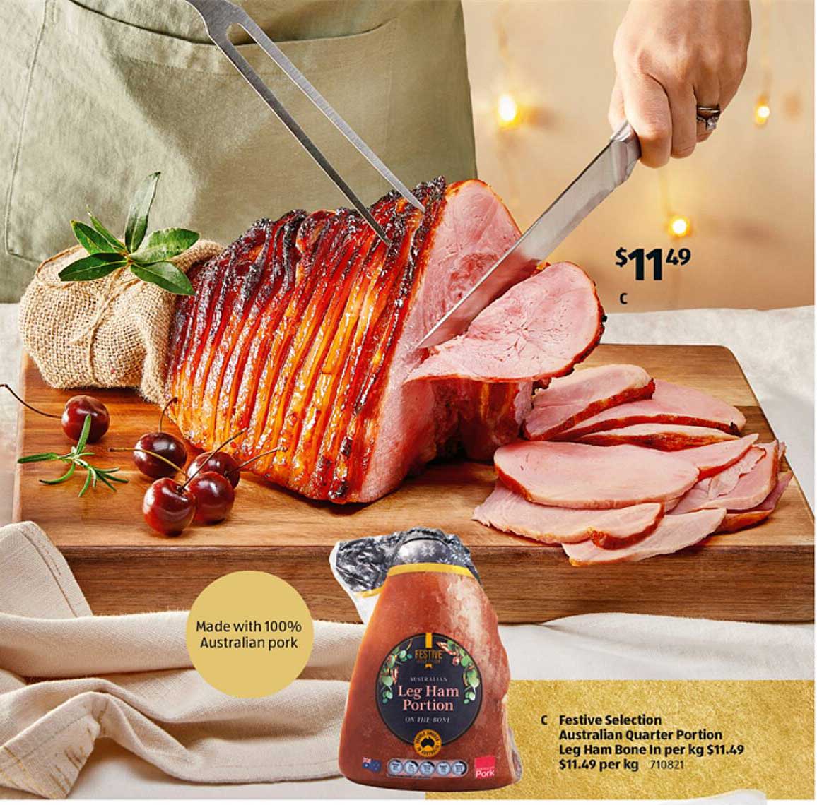 Festive Selection Australian Quarter Portion Leg Ham Portion