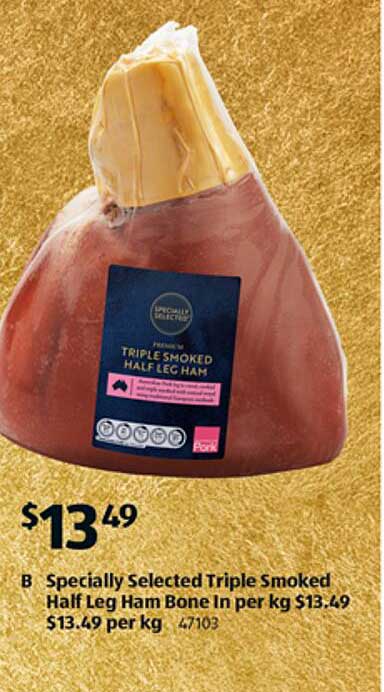 Specially Selected Triple Smoked Half Leg Ham Bone In