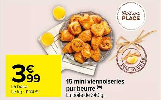 15 mini viennoiseries pur beurre