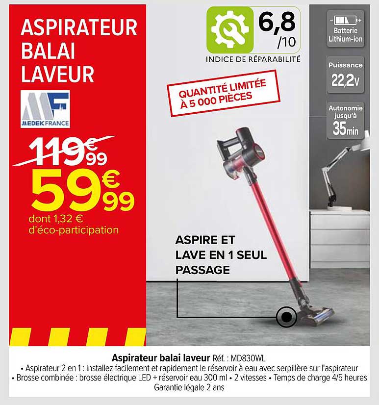 ASPIRATEUR BALAI LAVEUR