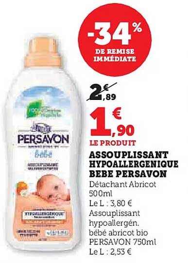 ASSOUPLISSANT HYPOALLERGENIQUE BEBE PERSAVON