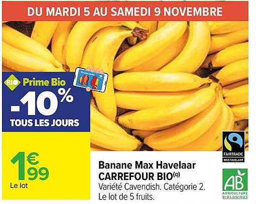 Banane Max Havelaar CARREFOUR BIO(a)