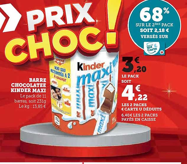 BARRE CHOCOLATÉE KINDER MAXI