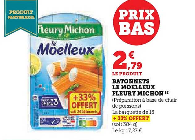 BATONNETS LE MOELLEUX FLEURY MICHON