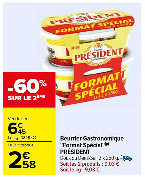 Beurre Gastronomique "Format Spécial" PRÉSIDENT