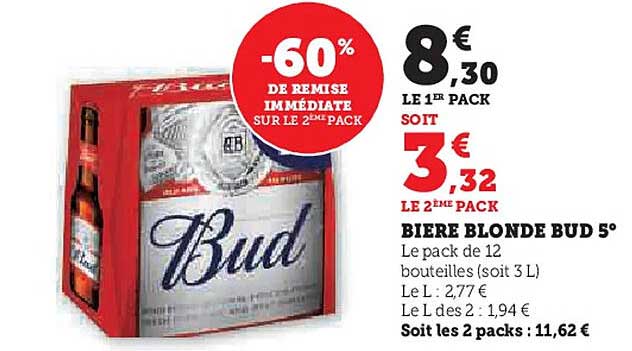 BIERE BLONDE BUD 5°