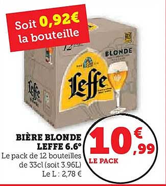 BIÈRE BLONDE LEFFE 6.6°