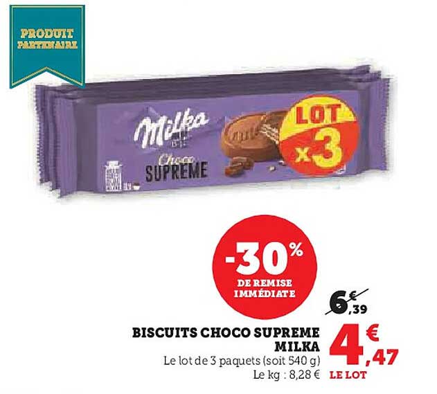 BISCUITS CHOCO SUPREME MILKA