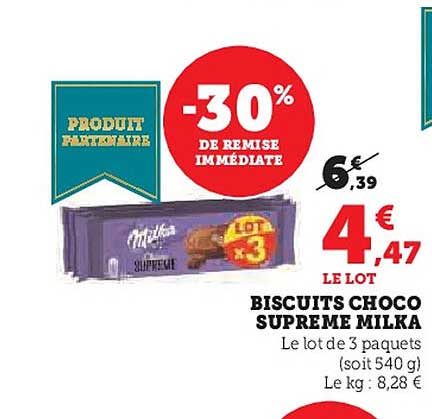 BISCUITS CHOCO SUPREME MILKA