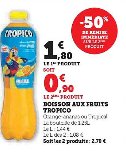 BOISSON AUX FRUITS TROPICO