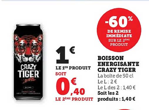 BOISSON ENERGISANTE CRAZY TIGER