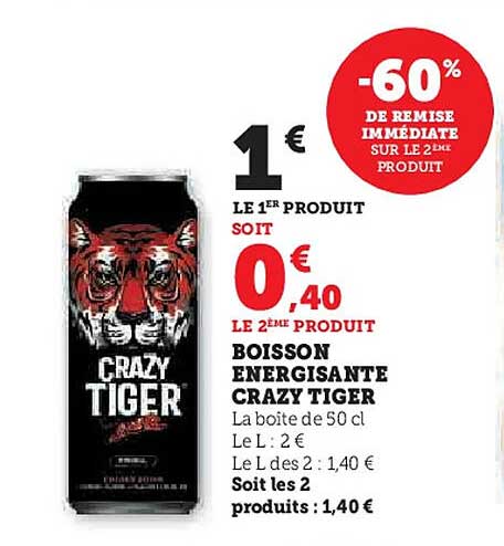 BOISSON ÉNERGISANTE CRAZY TIGER