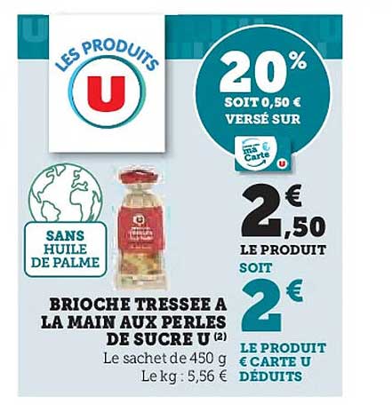 BRIOCHE TRESSEE A LA MAIN AUX PERLES DE SUCRE U