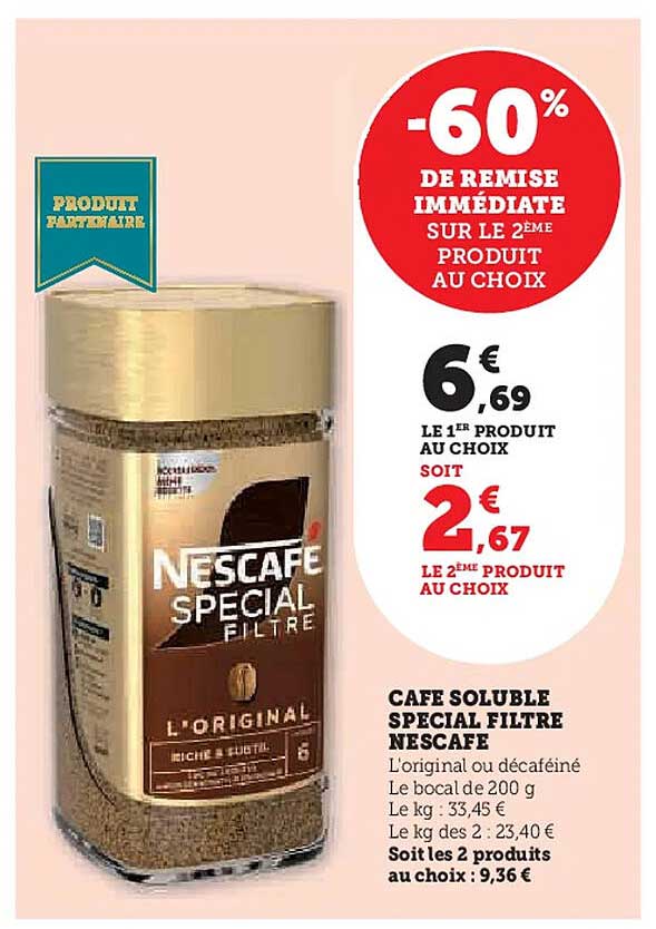 CAFE SOLUBLE SPECIAL FILTRE NESCAFE